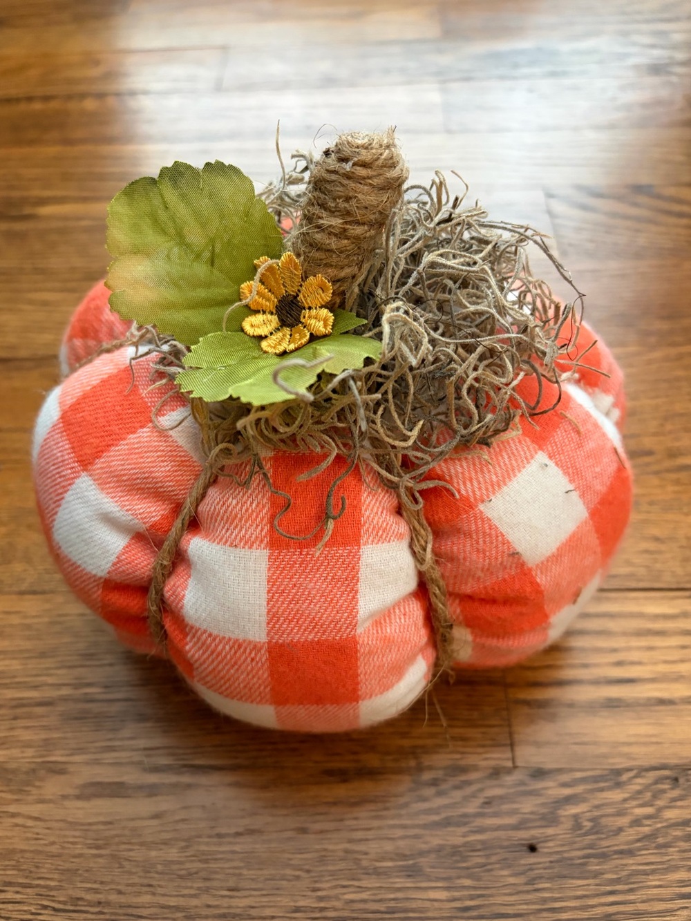 Flannel Fabric Pumpkin Moss Handmade Fall Autumn Decor